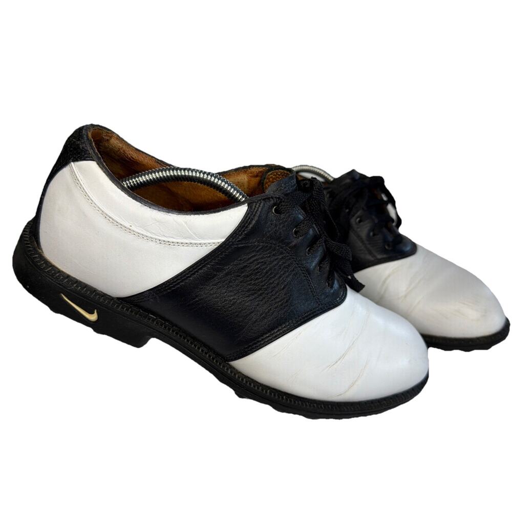 Nike Golf Shoes Men’s size 9.5 Course Air Accel 183232-101 White Black Oxford